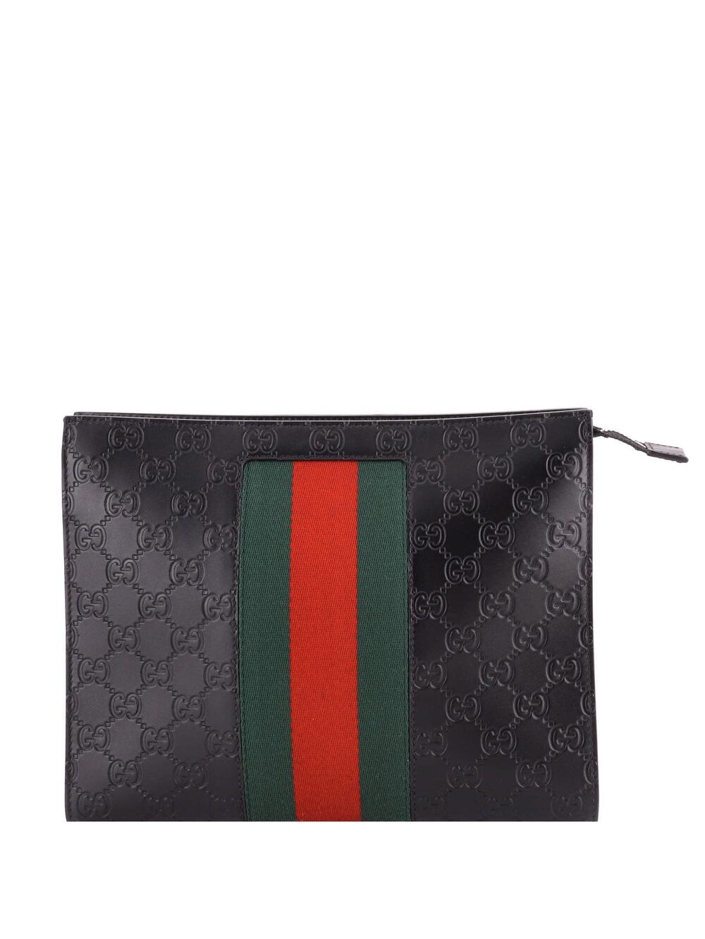 Web Zip Pouch Guccissima Leather #366513G70B